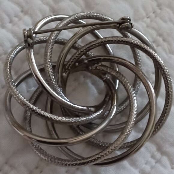 Silver colored, coil brooch - Picture 2 of 2